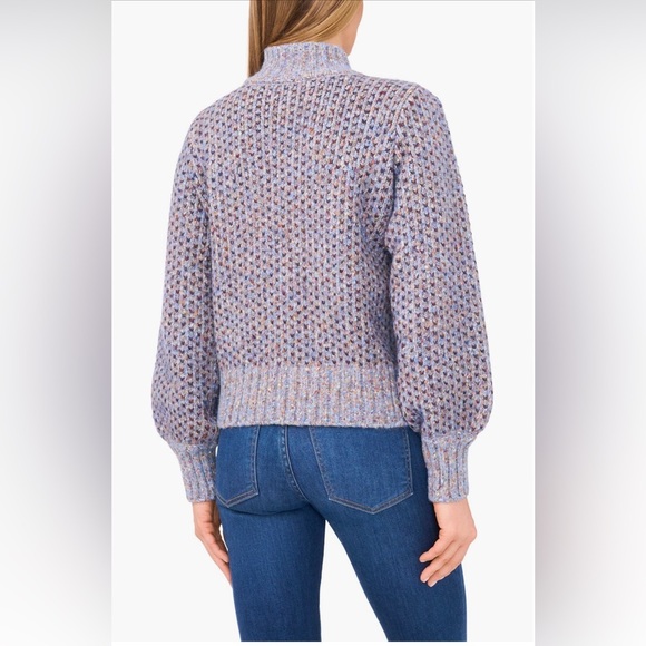 CeCe NWOT❤️ Women's Sweater Textured Cream and Purple - Picture 12 of 13